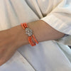 Coral Three Strand Bracelet