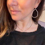 Rose Gold Baguette Teardrop Earrings