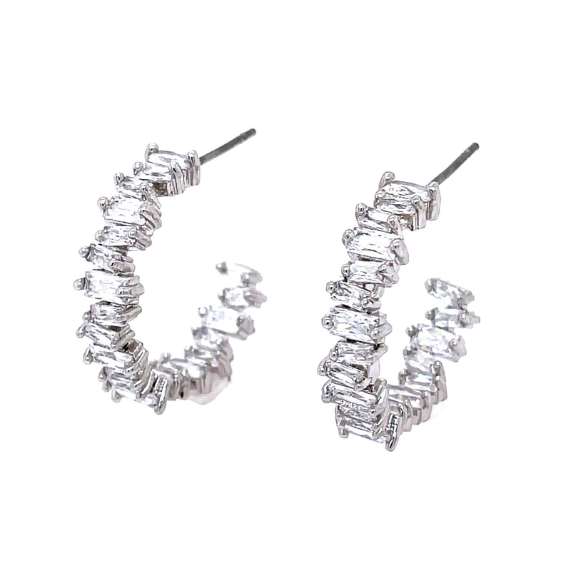 Cubic Zirconia Open Hoops