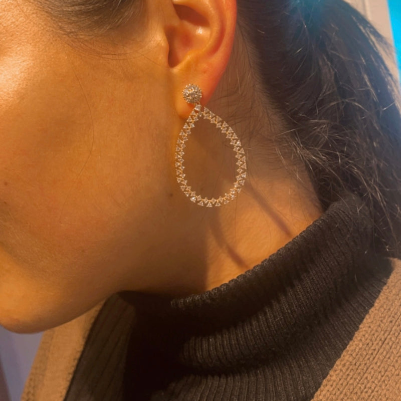 Sparkling CZ Teardrop Earrings