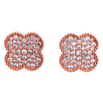 CZ Clover Studs in Rose Gold