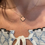 14K Gold Medium Pink Clover Necklace