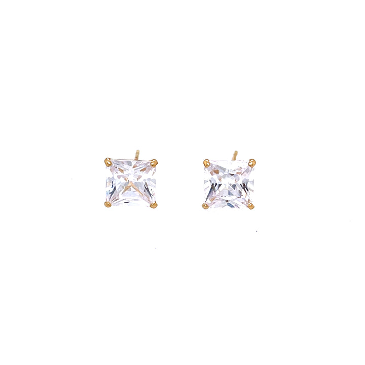 14K Square Gold Stud Earrings