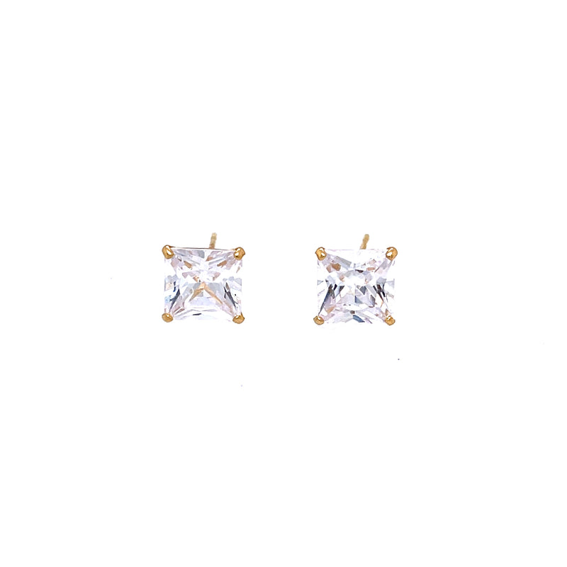 14k Square Gold Stud Earrings
