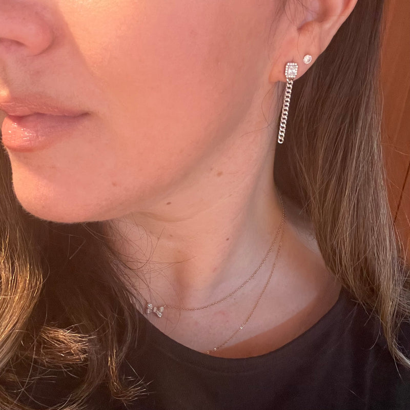 Chain Earrings with Cubic Zirconia