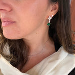 Emerald Flower Drop Earring
