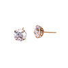 14K Yellow Gold Studs With Round Cubic Zirconia