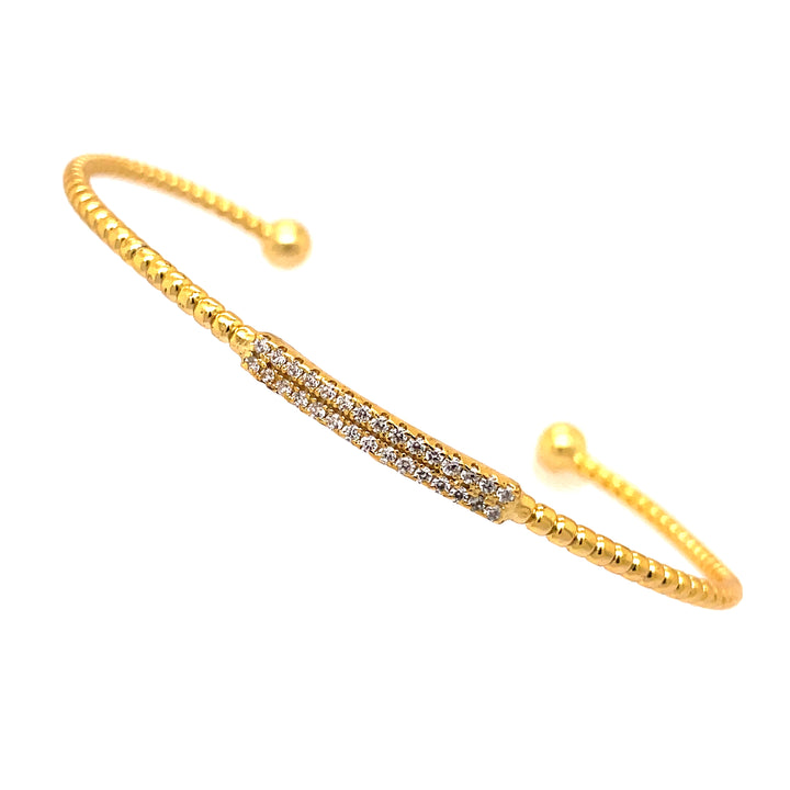 Simple Bar Bangle Bracelet in Gold