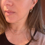 Small Link Chain Hoop with Dangling Charm
