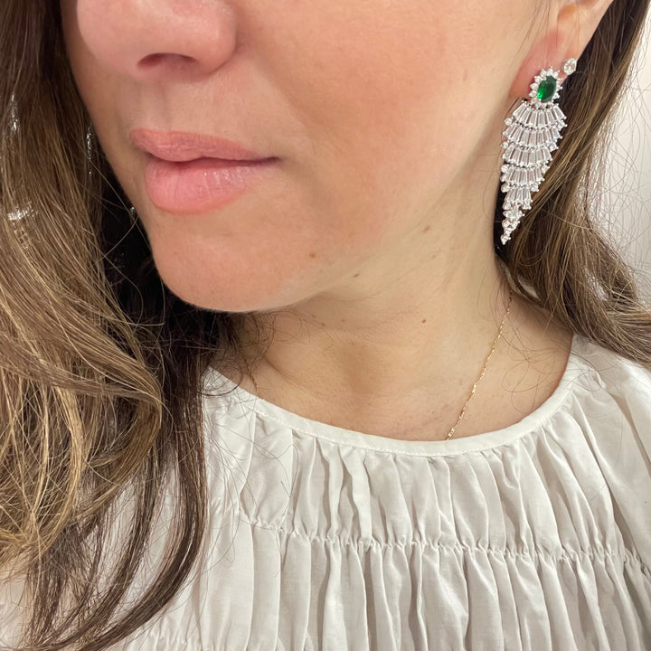 Three-Tier Baguette Earrings