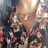 Large Link Toggle Necklace With Pearl Pendant
