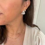 Triple Clear Stone Stud Earrings
