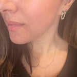 Green Stone Double Piercing Earring