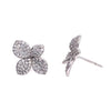 CZ Flower Earrings in Silver