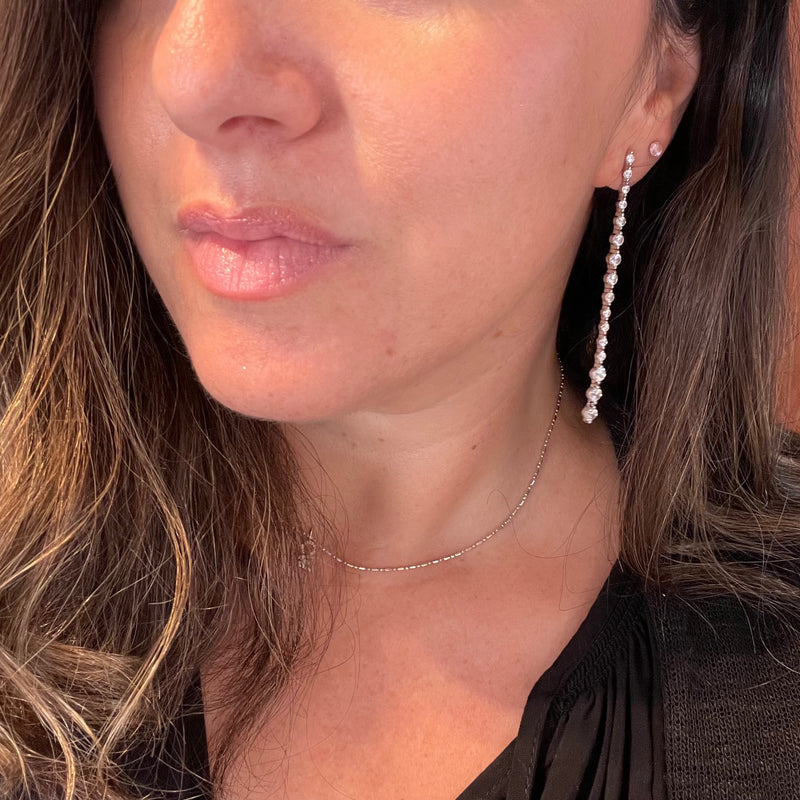 Long Sparkling Linear Earrings