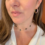 14K Gold Clover Black Onyx Necklace