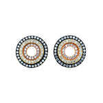 Three Row CZ Circle Studs