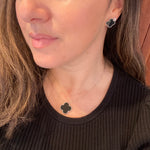 Black Clover Stud Earrings In Gold or Silver