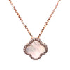 14K Rose Gold Clover Necklace
