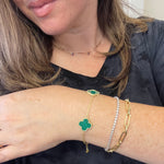 Green Three Clover Bracelet