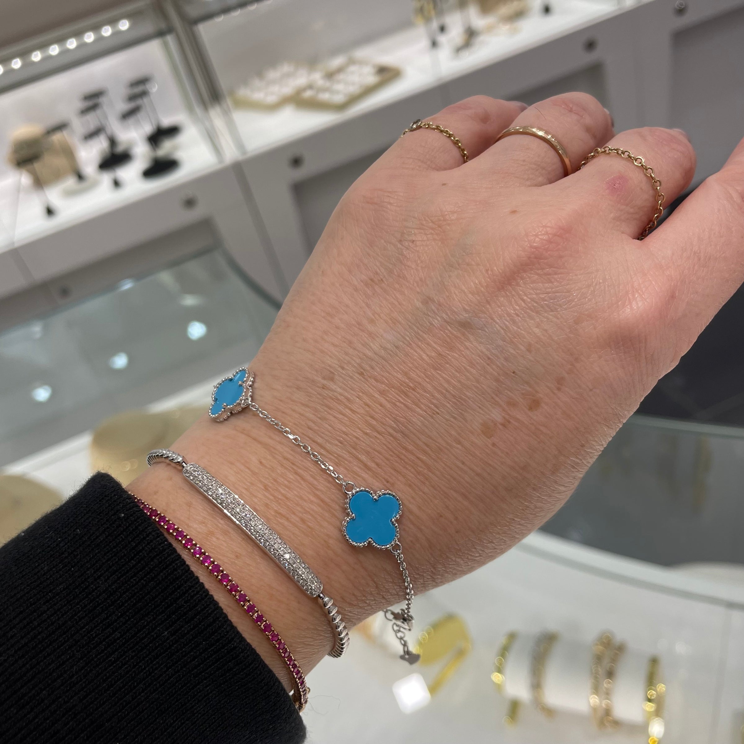 Turquoise Three Clover Bracelet (Small) – picntell