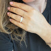 White Enamel Ring with CZ
