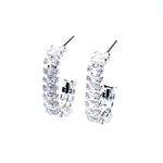 Baguette Crystal Open Hoop Earrings