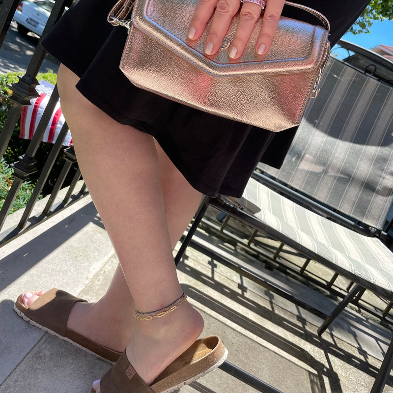 Textured Paperclip Chain Anklet