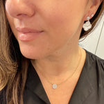 Silver Hanging Mother Of Pearl Clover Earrings