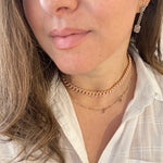 Pink Enamel Curb Chain Toggle Necklace