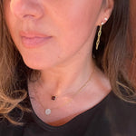 Oval Link Chain Linear Earrings in Gold