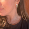 Gold Chain Earrings with Cubic Zirconia