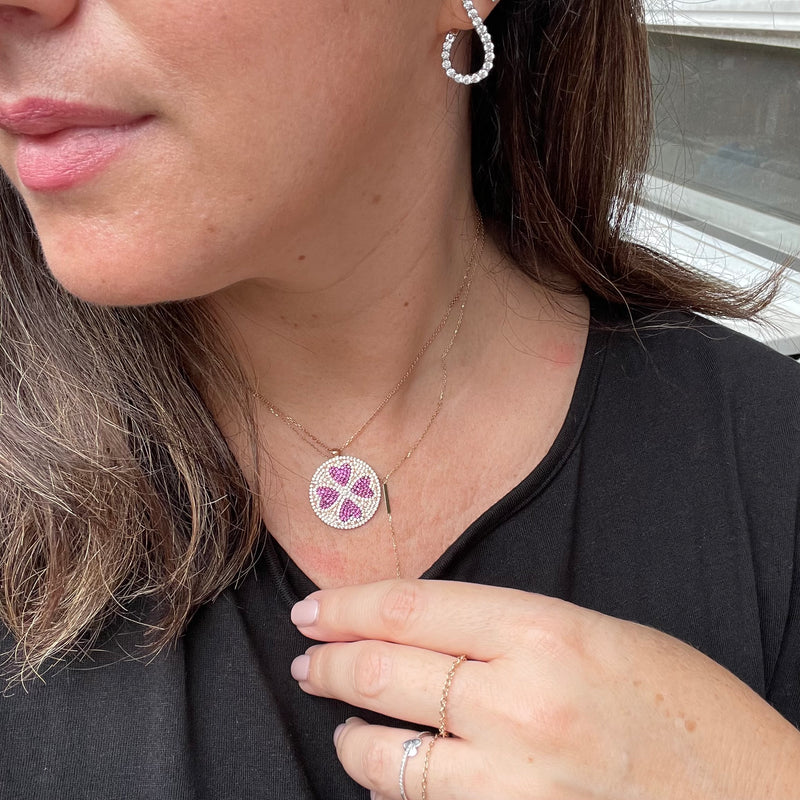 Ruby Hearts Pendant Necklace