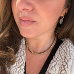 Black Enamel Curb Chain Toggle Necklace