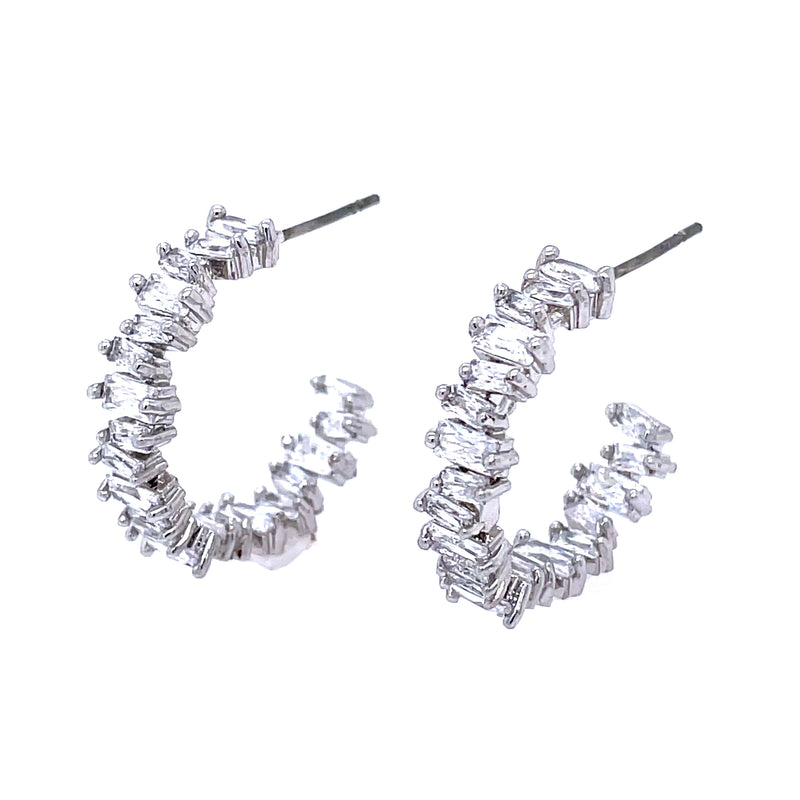 Cubic Zirconia Open Hoops