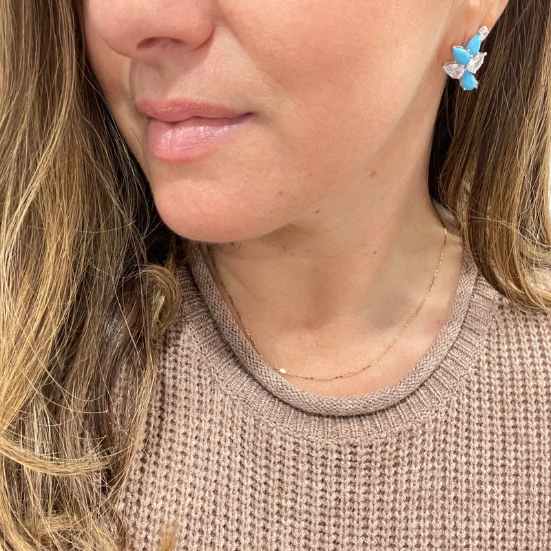 Turquoise Flower Earrings
