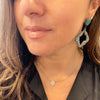 Sterling Silver Black Spinel Turquoise Drop Earrings