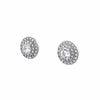 14K White Gold Sparkling Halo Studs