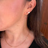 Dainty Linear Earrings with Ruby