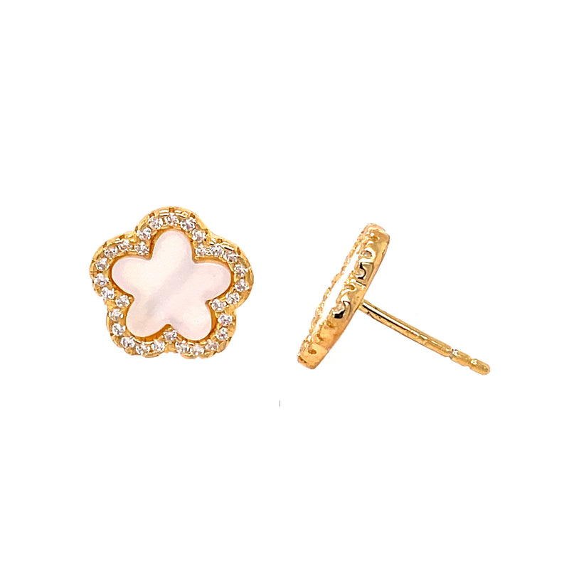 Small Mother-of-Pearl Flower Studs