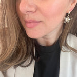 14K Diamond Flower Earrings