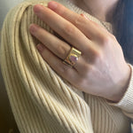 Gold Statement Ring With Pink Stone