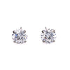 14K White Gold Studs With Round Cubic Zirconia
