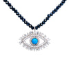 Beaded evil eye pendant necklace