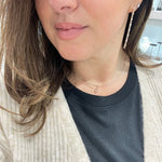 Gold Linear Baguette Earrings