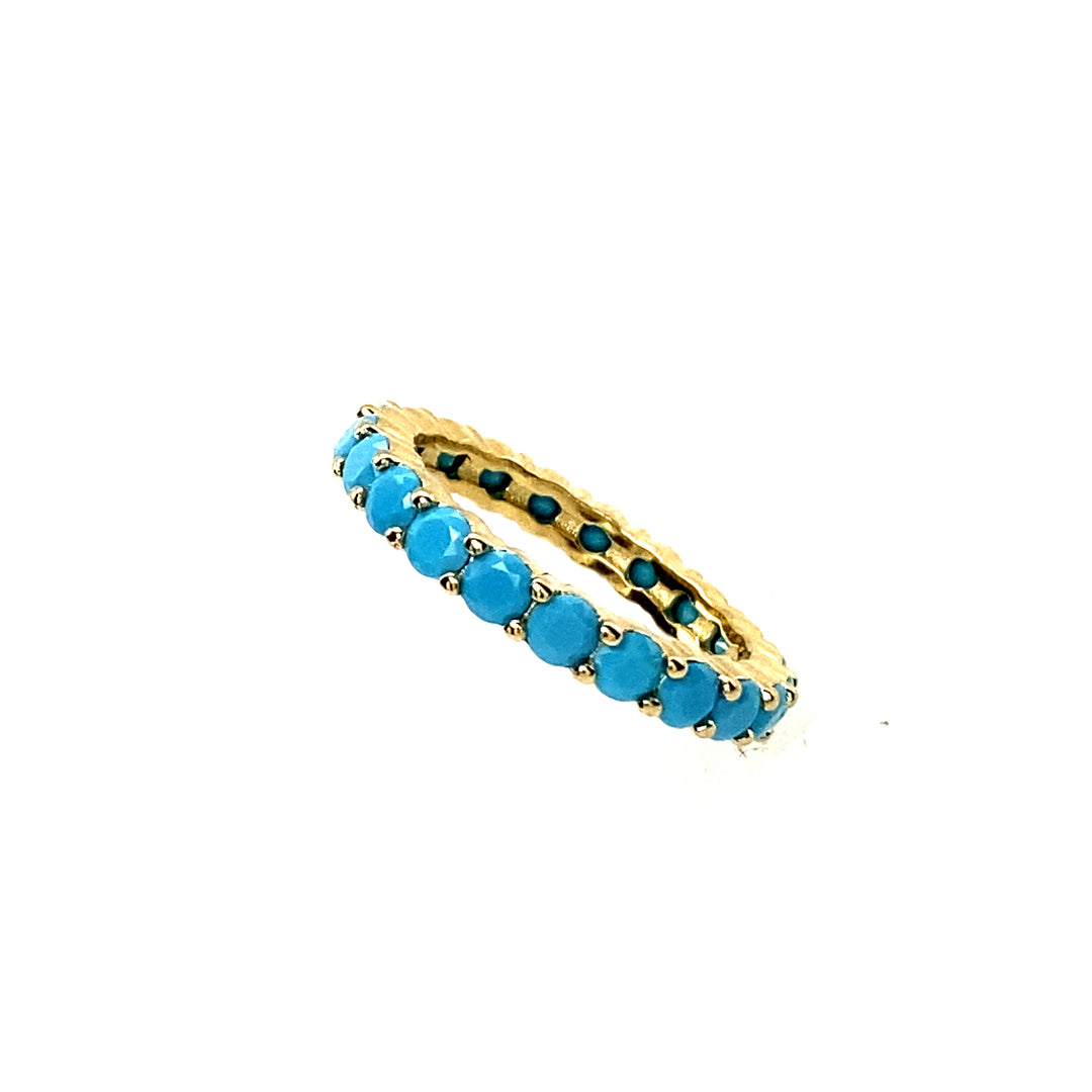 Turquoise Gold Band Ring