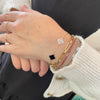 14K Black & White Clover Bracelet
