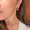 Chunky Medium Hoops with Ruby Detail