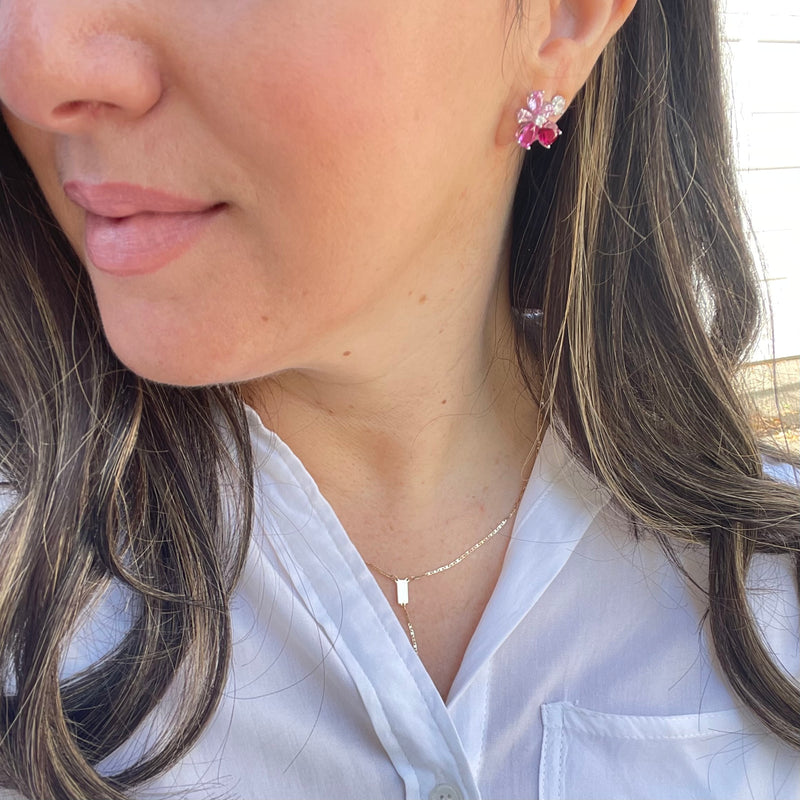 Fuchsia Flower Earrings