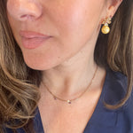 CZ Flower and Pearl Earring